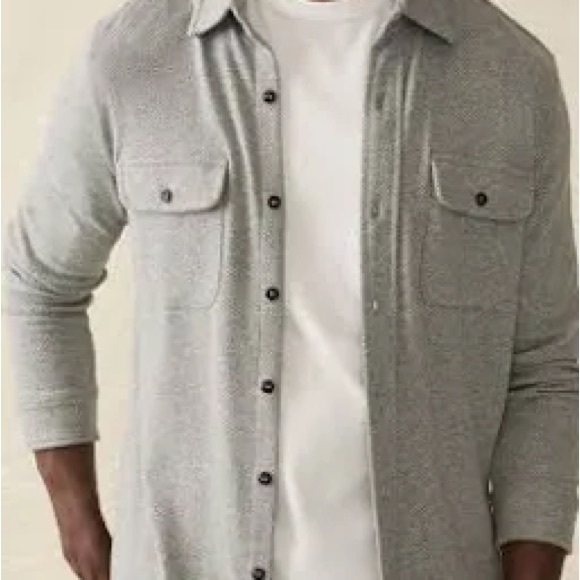 Faherty Legend Sweater Shirt in Fossil Gray Twill